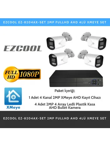 EZCOOL EZ-8204AX-SET 2MP FULLHD AHD 4LÜ XMEYE SET