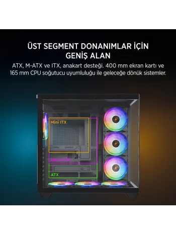 JAMES DONKEY STARK S801 7X ARGB 650W GAMING CASE BLACK