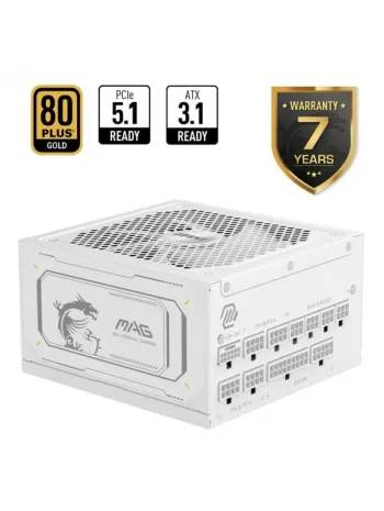 MSI MAG 1000GL PCIE5 WHITE 1000W 80+ GOLD POWER