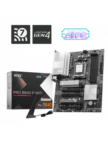 MSI MB PRO B840-P WIFI AM5 DDR5 8000MHZ(OC) HDMI 2x M.2 USB 10Gbs 2.5G LAN WI-FI 7 ATX