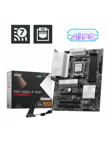 MSI PRO B850-P WIFI AM5 DDR5 8200MHZ(OC) HDMI 3x M.2 USB 10Gbs 5G LAN WI-FI 7 ATX