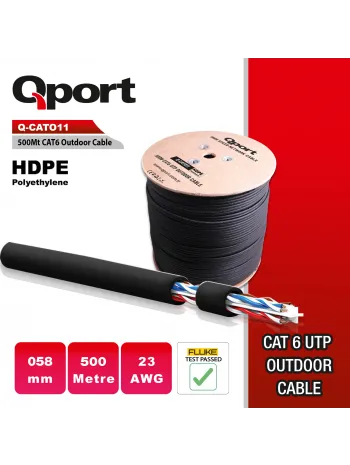 QPORT Q-CATO11 23AWG 500 METRE CAT6 UTP PE OUTDOOR KABLO