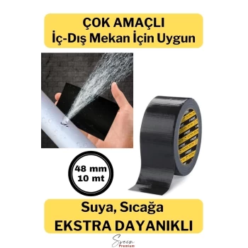 Çok Amaçlı Su Geçirmez Sızdırmaz Dayanıklı Boru Çatlak Onarım Izolasyon Siyah Tamir Bandı 48mm 10mt