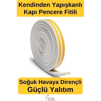 Kapı Ve Pencere Soğuk Izolasyon Bandı Fitili Kendinden Yapışkanlı Kauçuk Yalıtım Bant 2x10 = 20 Mt