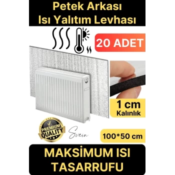 20 Adet Petek Arkası 1 Cm Isı Yalıtım Levhası Radyatör Izolasyon Kalorifer Ev Ofis Tasarruf Arkalığı