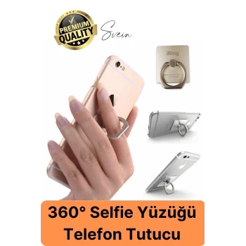 Pratik Parmak Selife Yüzük 360 Derece Dönen Cep Telefonu Tutucu Soket Yuvarlak Standı Aksesuar