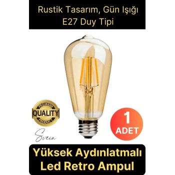 Vintage Spiral Filament Blubs Rustik Retro Akkor LED Ampul Yüksek Işıklandırma Lamba Gün Işığı E27