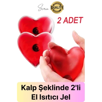 2 Adet Kalp Şeklinde El Sobası Isıtıcı Sihirli Jel Sıcak Isınmatik Sevgililer günü Hediyelik Kış Cep