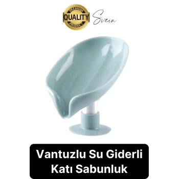 Vantuzlu Su Tutmaz Giderli Katı Sabunluk Süngerlik Tezgah Üstü Pratik Dekoratif Şık Tutunabilen