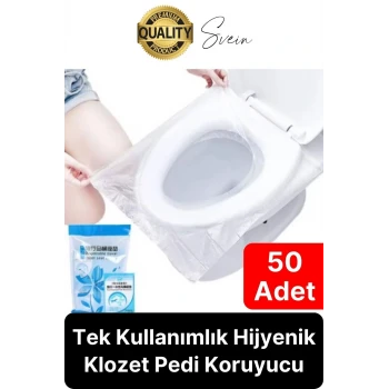 50 Adet Pratik Hijyenik Tek Kullanımlık Klozet Kapağı Pedi Örtüsü Yeni Sezon Koruyucu Kirletmez