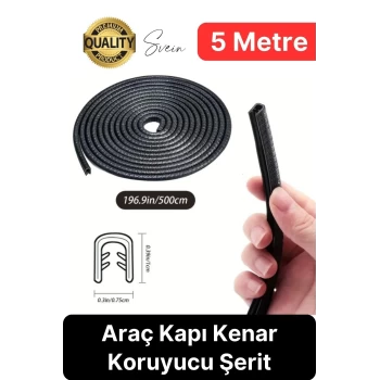 5 Metre Araç Kapı Kenar Koruyucu Şerit Oto Araba Pratik Yapışkanlı Koruma Şeridi Otomobil Contası