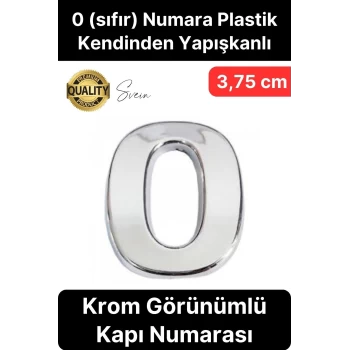 No 0 Kapı Numarası Kendinden Yapışkanlı Masa Dolap Plastik Ev Posta Kutusu Dış Mekan Daire 3,75 cm