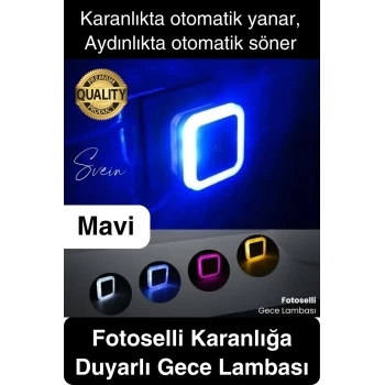 Fotoselli Gece Lambası Karanlıkta Otomatik Yanıp Sönen Aydınlığa Duyarlı Koridor Antre Loş Led Işık
