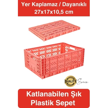 Çok Amaçlı Yer Kaplamayan Katlanabilir Renkli Kasa Sepet Sebze Meyve Eşya Saklama Organizer Kutu