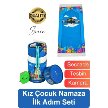 Özel Üretim Erkek Çocuk Namaza İlk Adım Seccade Tesbih Seti Oğlumun Seccadesi Oyun Hazırlık Hediye