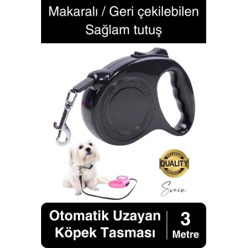 3 Metre Makaralı Otomatik Uzayabilen Geri Çekilebilen Köpek Tasması Boyun Gezdirme Kuvvetli Tutuş