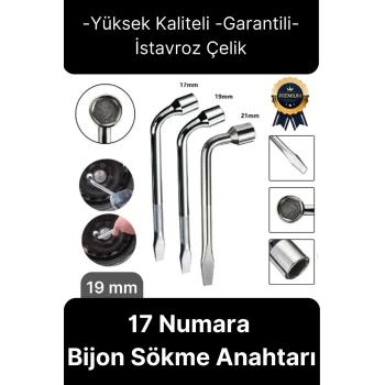 Yüksek Kalite Garantili İstavroz Çelik Nikelajlı 19mm Numara Tek Kol Pipo L Bijon Sökme Anahtarı