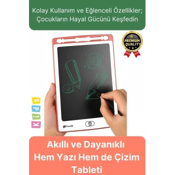 Kolay Kullanım Dayanıklı Lcd Ekranlı Kalemli Dijital Akıllı Çocuk Yazı Boyama Çizim Tableti 8,5 Inç