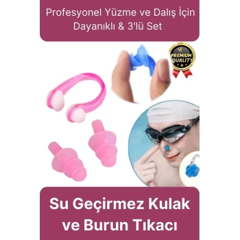Profesyonel Elastik Silikon Kutulu Yüzme Dalış Uyku için Su Geçirmez Kulak ve Burun Klipsi Tıkacı