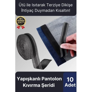 Dayanıklı Polyester Esnek Kendinden Yapışkanlı Pantolon Kumaş Kıvırma Yapıştırma Bandı Şeridi10 Adet
