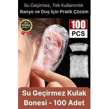 Çok Amaçlı Pratik Dayanıklı Elastik Tek Kullanımlık Banyo Duş Su geçirmez Kulak Bonesi 100 Adet