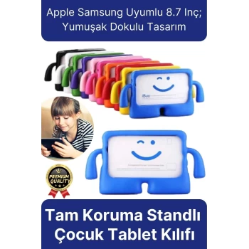 Kids Tutacaklı Apple Samsung Uyumlu 8.7 Inç Eğlenceli Karakterli Standlı Çocuk Tablet Kılıfı