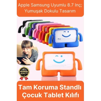 Kids Tutacaklı Apple Samsung Uyumlu 8.7 Inç Eğlenceli Karakterli Standlı Çocuk Tablet Kılıfı
