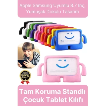 Kids Tutacaklı Apple Samsung Uyumlu 8.7 Inç Eğlenceli Karakterli Standlı Çocuk Tablet Kılıfı