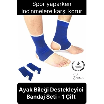 Yüksek Kalite Elastik Ayak Bilek Koruyucu Destek Bandajı Bandı Spor Sıkıştırma Sağ Sol Çift