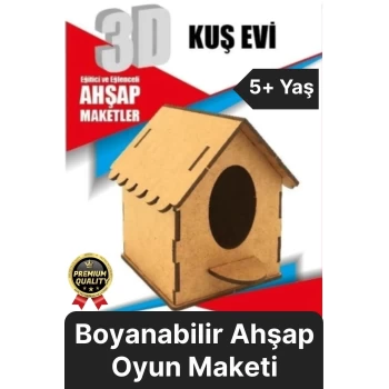 Premium Çocuk Eğitici Öğretici Zeka Geliştirici Boyanabilir 3 Boyutlu Demonte Ahşap Oyun Maketi