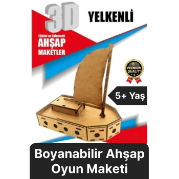Premium Çocuk Eğitici Öğretici Zeka Geliştirici Boyanabilir 3 Boyutlu Demonte Ahşap Oyun Maketi
