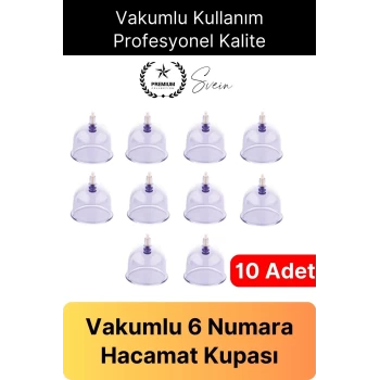 Dayanıklı 10 Adet 6 Numara Hacamat Masaj Kupası Selülit Çatlak Omuz Sırt Bel Tutulması Rahatlatıcı