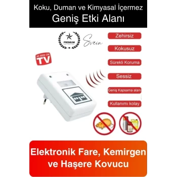 Elektronik Fare ve Haşere Kovucu Uzaklaştırıcı Böcek Ultrasonik Sinek Örümcek Karınca Savar