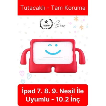 Dayanıklı Apple İpad 7. 8. 9. Nesil 10.2 İnç Uyumlu Çocuk İçin Ayaklı Tablet Kılıfı Koruyucu Silikon
