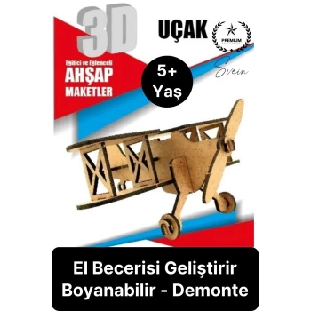 Özel Üretim 3 Boyutlu Minyatür Ham Ahşap Maket Boyanabilir Eğitici Öğretici Motor Beceri Hobi Oyun