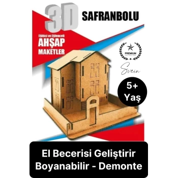 Özel Üretim 3 Boyutlu Minyatür Ham Ahşap Maket Boyanabilir Eğitici Öğretici Motor Beceri Hobi Oyun