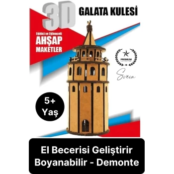 Özel Üretim 3 Boyutlu Minyatür Ham Ahşap Maket Boyanabilir Eğitici Öğretici Motor Beceri Hobi Oyun