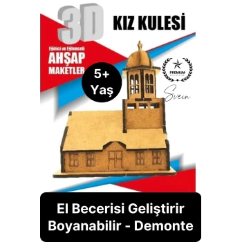 Özel Üretim 3 Boyutlu Minyatür Ham Ahşap Maket Boyanabilir Eğitici Öğretici Motor Beceri Hobi Oyun