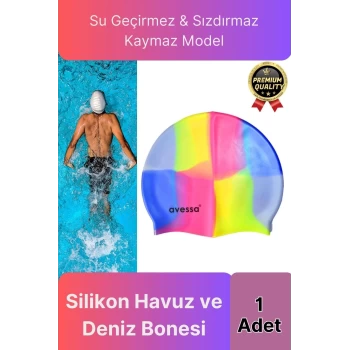 Çok Renkli  Su Geçirmez Sızdırmaz Kaymaz Elastik Yüzme  Silikon Deniz Havuz Yüzme Bonesi