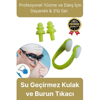 Profesyonel Elastik Silikon Kutulu Yüzme Dalış Uyku için Su Geçirmez Kulak ve Burun Klipsi Tıkacı