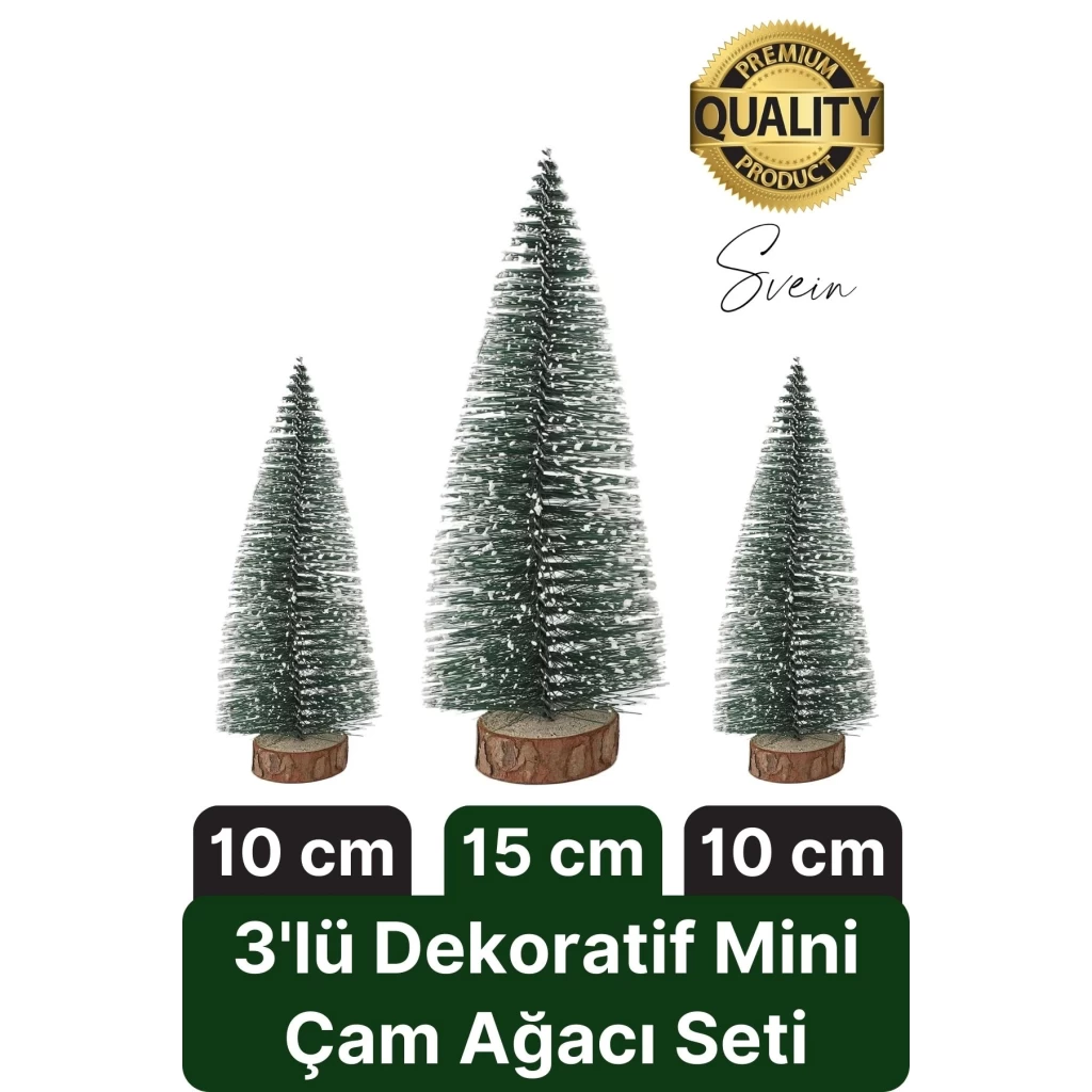 3 Boy Mini Çam Ağacı Masaüstü Minyatür Dekorasyon Süs Kar Yeni Yıl Noel Yapay Sedir Ağacı Seti Küçük