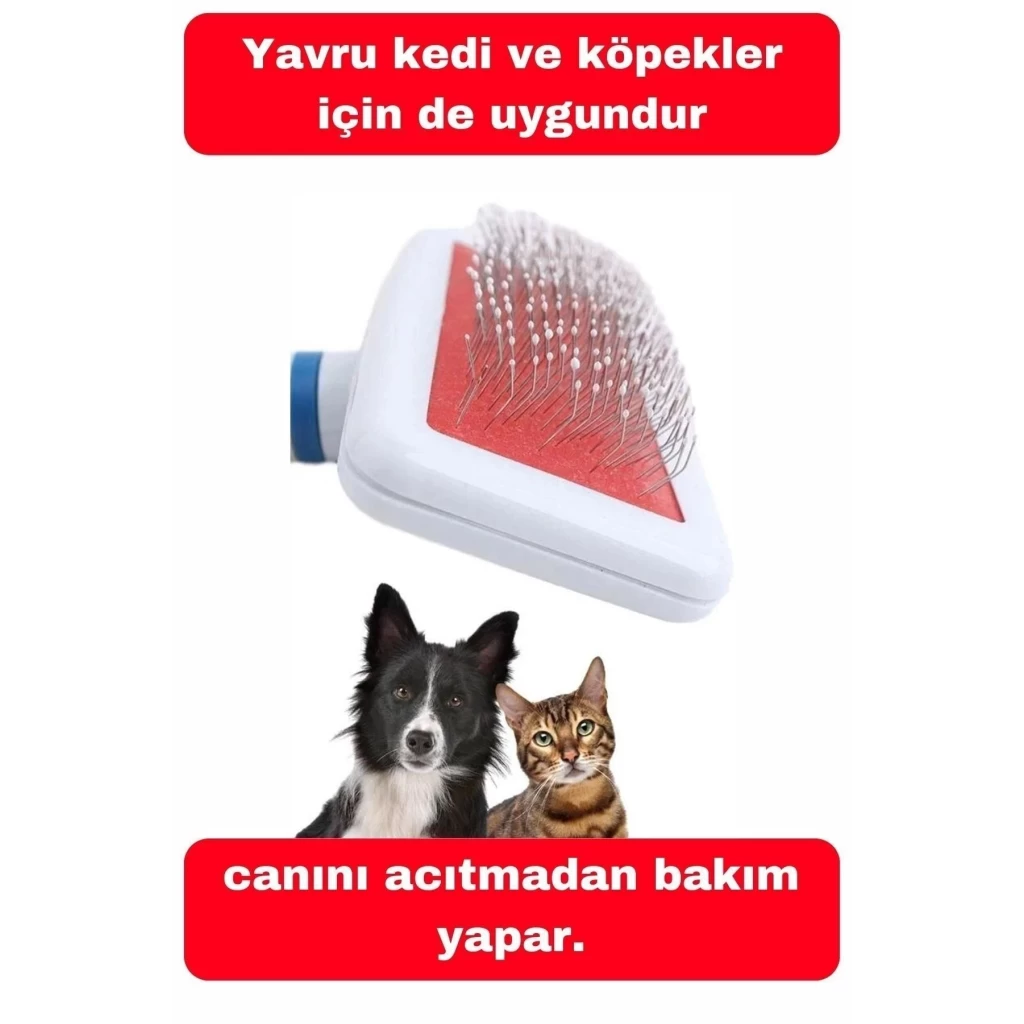 Kedi Köpekler Için Pratik Tüy Toplayıcı Ve Düzenleyici Temizleme Fırçası Tırmık Tarak Aracı 1 Adet
