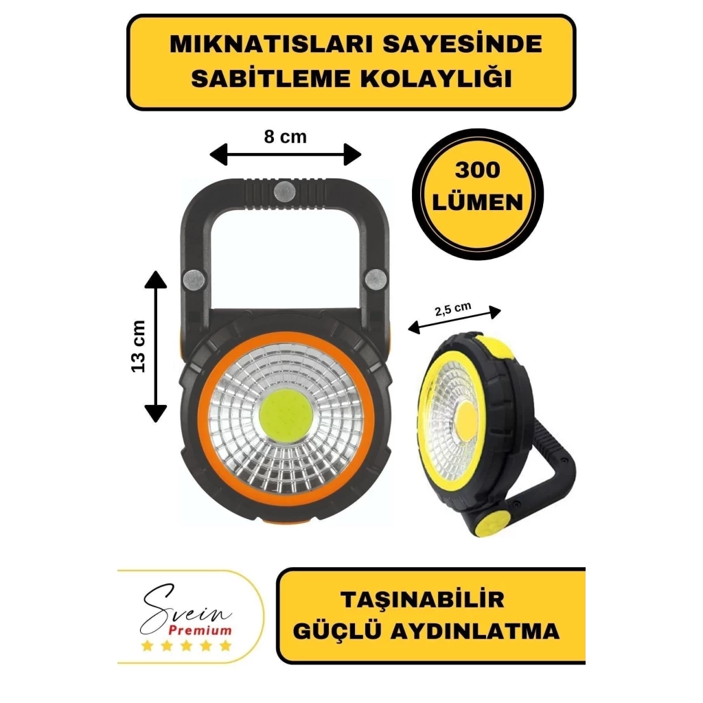 Taşınabilir Cep Boy Pilli Mıknatıslı Katlanır Ayaklı Kamp Bahçe Ev Için Mini Cob Projektör Led Işık