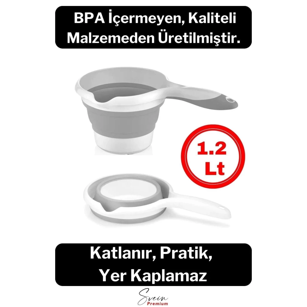 Pratik Premium Katlanır Sert Plastik Koçero Maşrapa Su Kovası Bulaşık Yıkama Leğeni 1200 ml