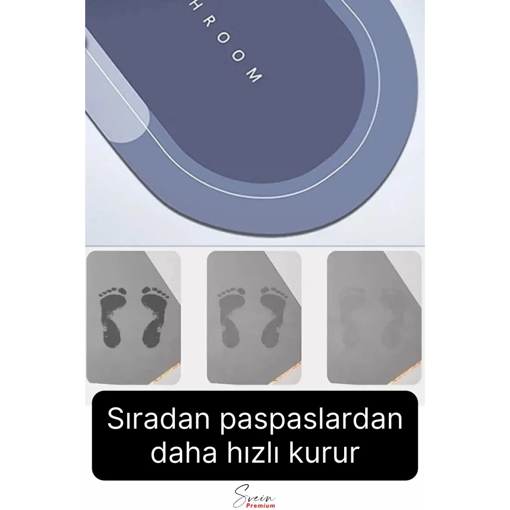Sihirli Su Emici Kaymaz Tabanlı Kolay Temizlenir Dayanıklı Pürüzsüz Yumuşak Abdest Banyo Paspası