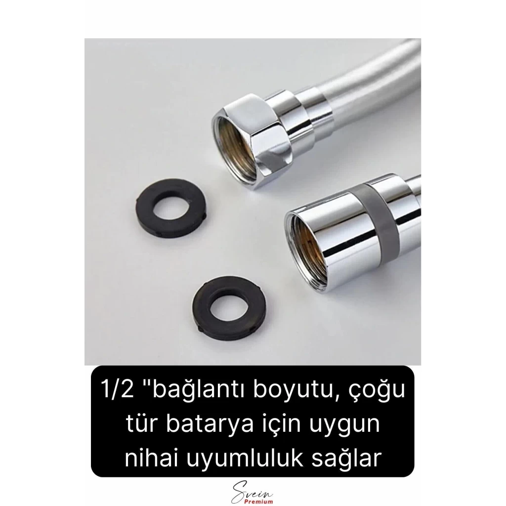 Gümüş Dayanıklı Esnek Kırılmaz Çatlamaz Patlamaz Sızdırmaz Pvc Banyo Duş Musluk Hortumu 1,5 Metre