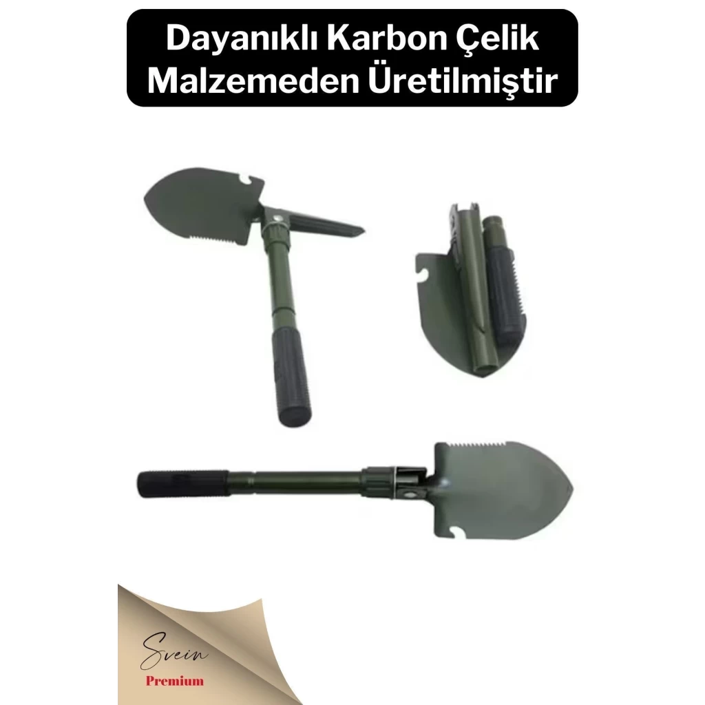 Profesyonel Çelik Katlanır Taşınabilir Pratik Fonksiyonel Kamp Kazma Kürek ve Kesme Aleti Seti