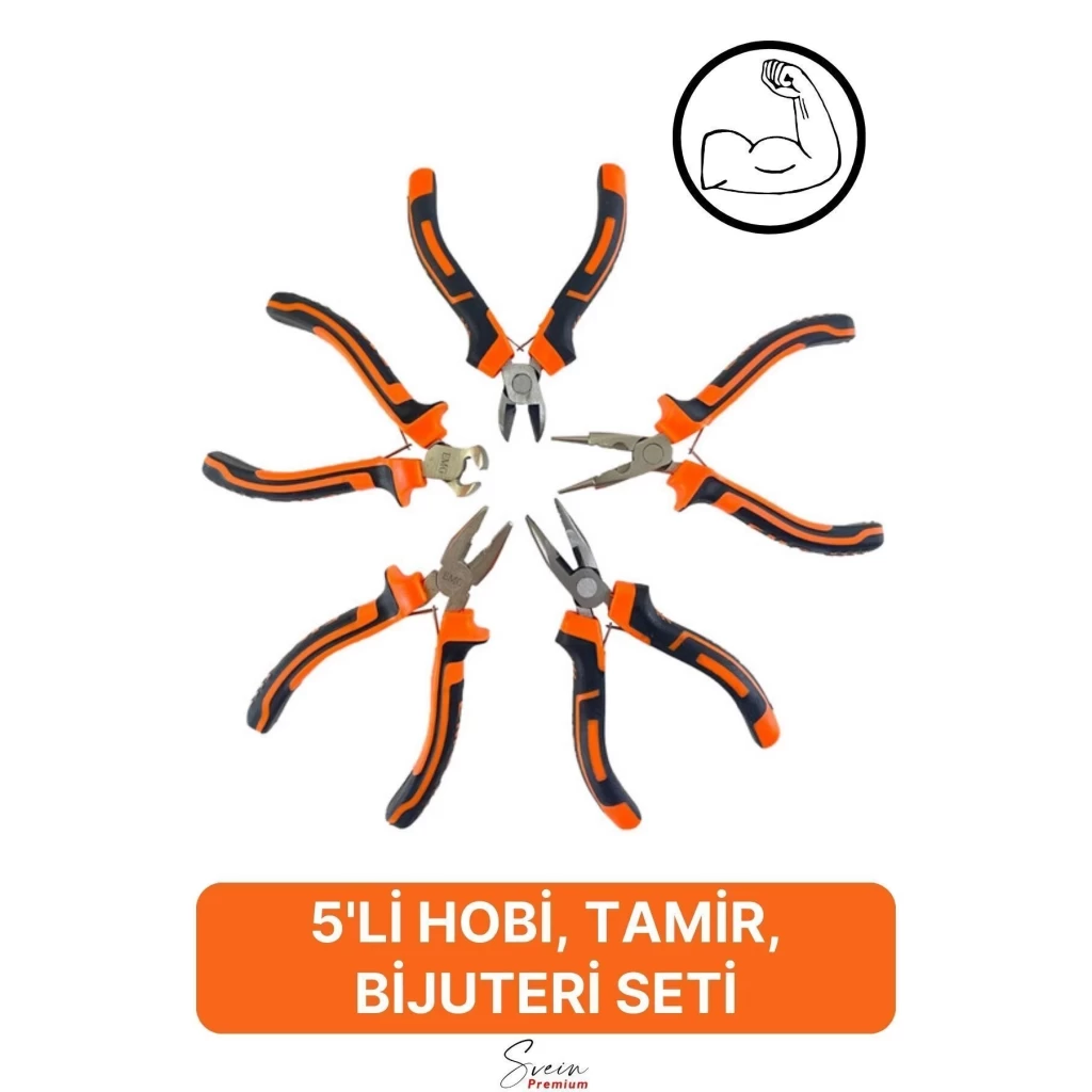 Mini Takı Bijuteri Seti Dayanıklı Kesme Kıvırma Pense Yan Keski Karga Burun Hobi Alet Takımı 5li