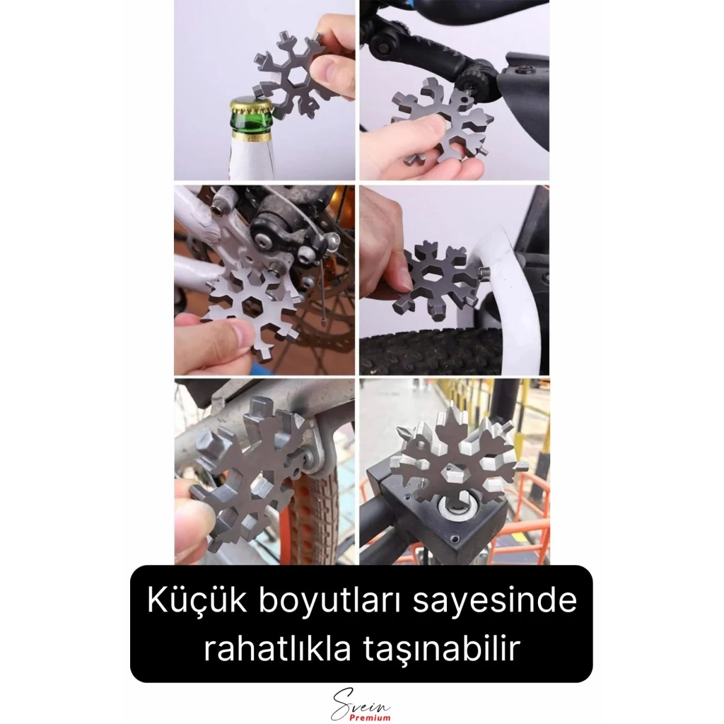 Çok Amaçlı Metal Kar Tanesi Tornavida Seti Taşınabilir Pratik Alyan Takımı 18 in 1 Anahtarlık Açıcı