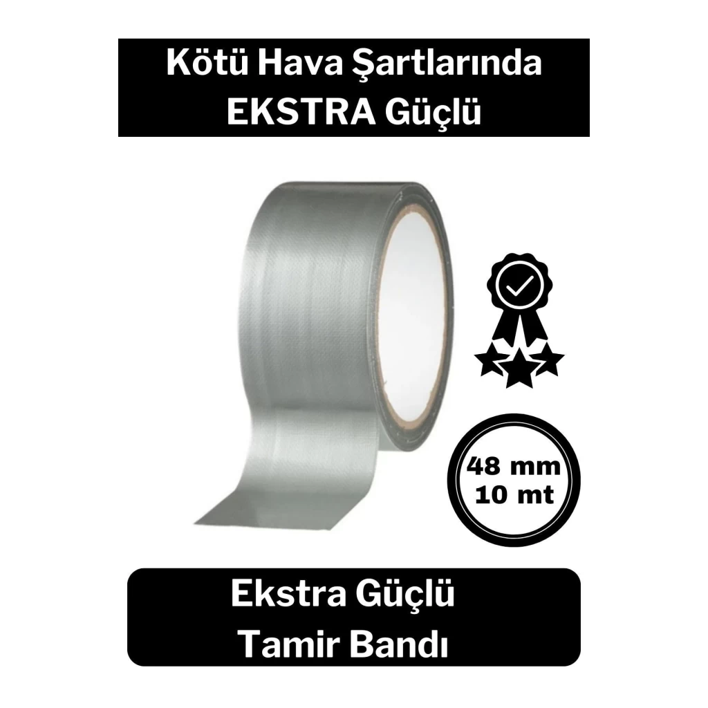 Çok Amaçlı Su Geçirmez Sızdırmaz Dayanıklı İzolasyon Gri Tamir Bandı 48 Mm 10 Mt 1 Adet